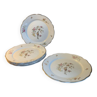 Lot de 6 assiettes plates Digoin Sarreguemines