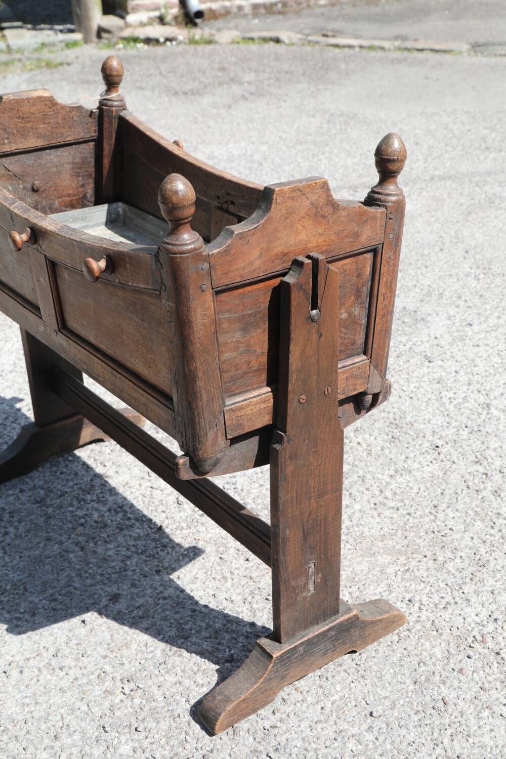 Antique cradle planter