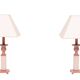 small Classic Greek Pink Marble table lamps 1980s Italy