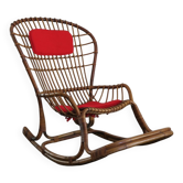 Chaise berçante en bambou par Haruki Miyajima, années 1960.