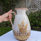 Large rustic ceramic pitcher