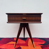 1950s half-moon tripod bedside table