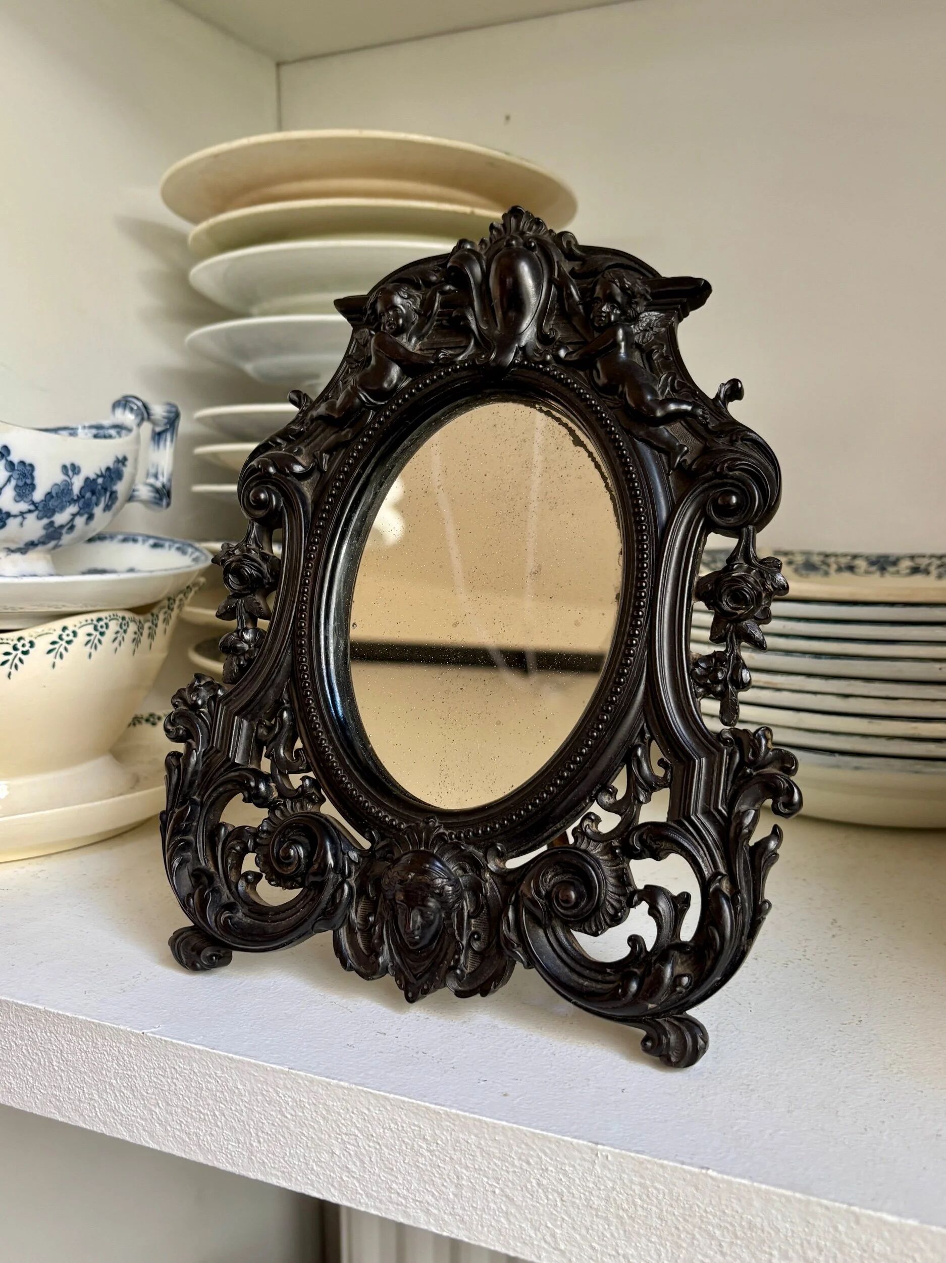 Napoleon III mirror in gutta-percha