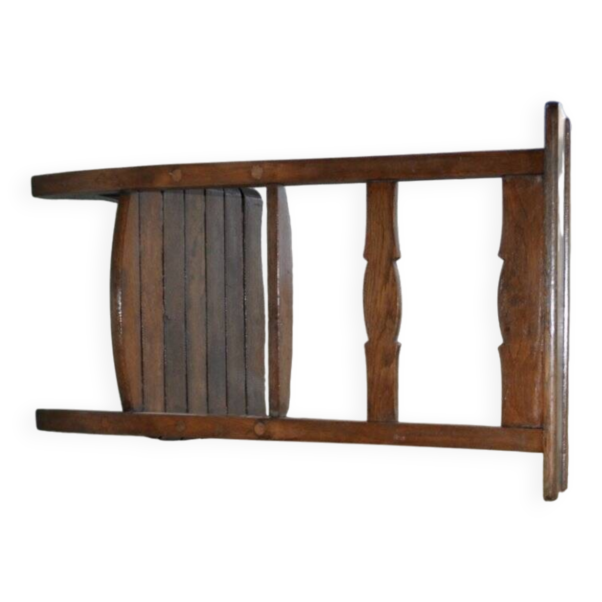 Vintage brown wooden kneeling stool, Hungarian kneeler from the 1940s.