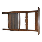 Vintage brown wooden kneeling stool, Hungarian kneeler from the 1940s.