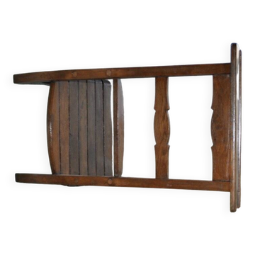 Tabouret à genoux vintage en bois marron, genouilloir hongrois années 1940