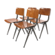 Vintage Eromes Marko school compass Chair set of 4