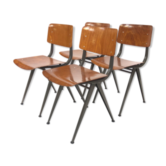 Vintage Eromes Marko school compass Chair set of 4