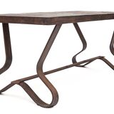 Brutalist coffee table by Adnet