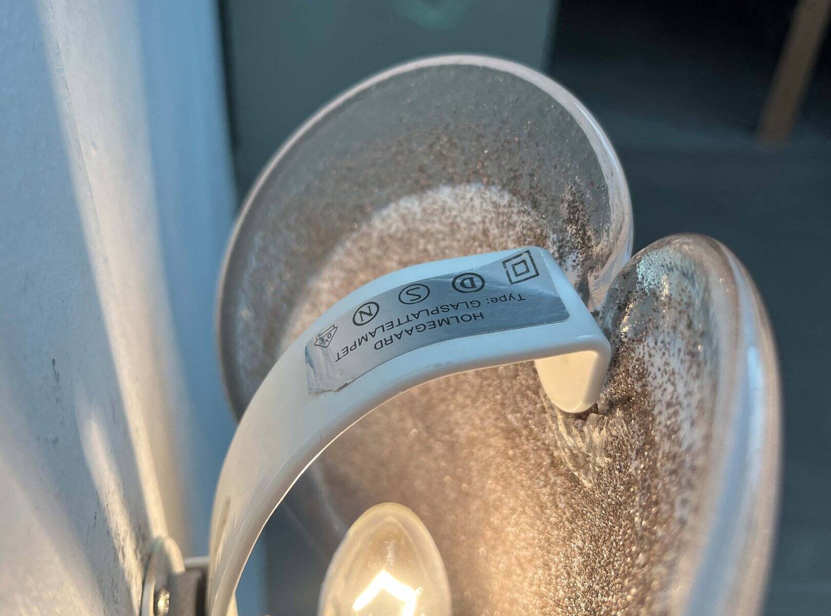 Vintage Danish Model Glasplattelampet Glass Sconce by Per Lütken for Holmegaard, 1970s