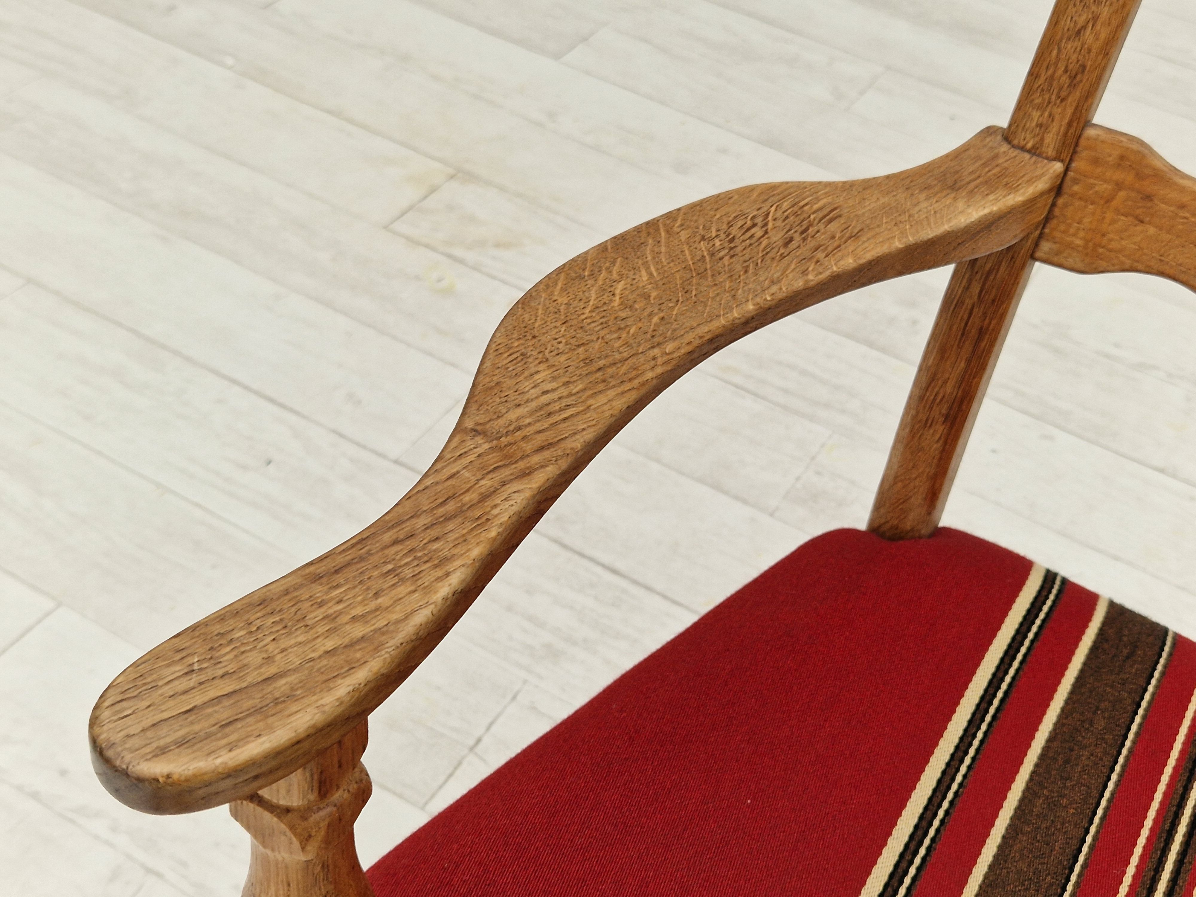 1960s, Danish design, armchair, oak wood, furniture wool.