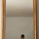 Gilded Louis Philippe mirror old with gold leaf, 126x90 cm