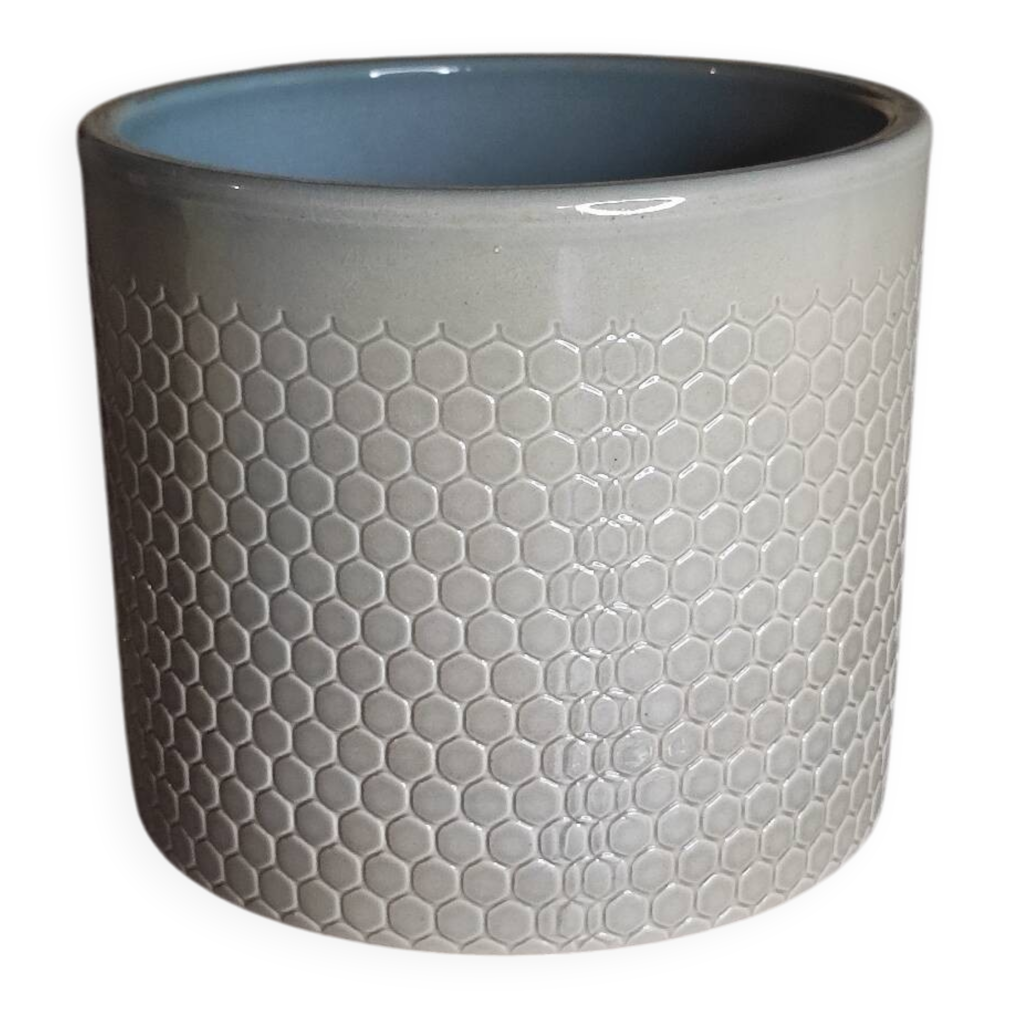 Glazed ceramic flowerpot