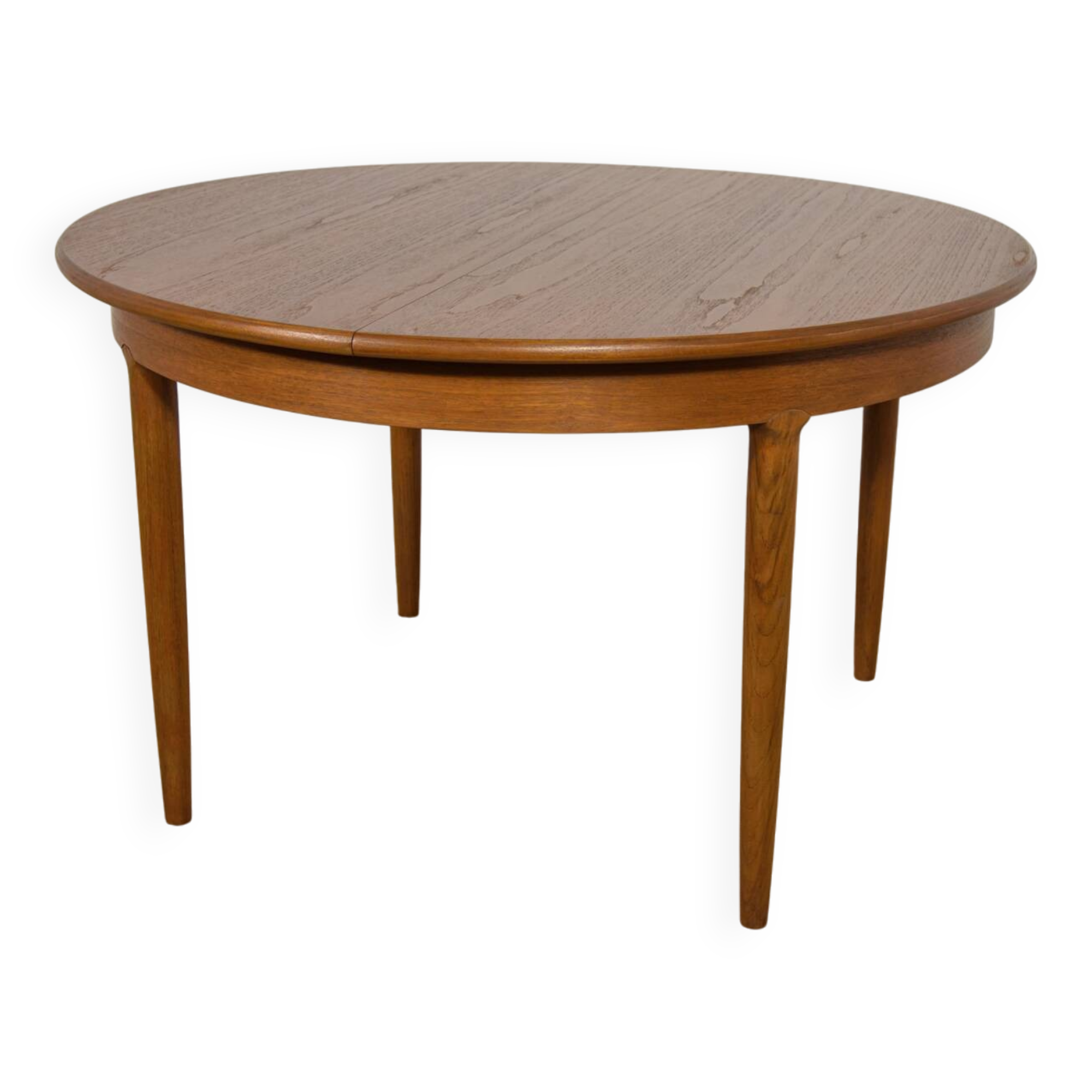 Mid-Century Round Teak Extendable Dining Table, United Knigdom, 1960s
