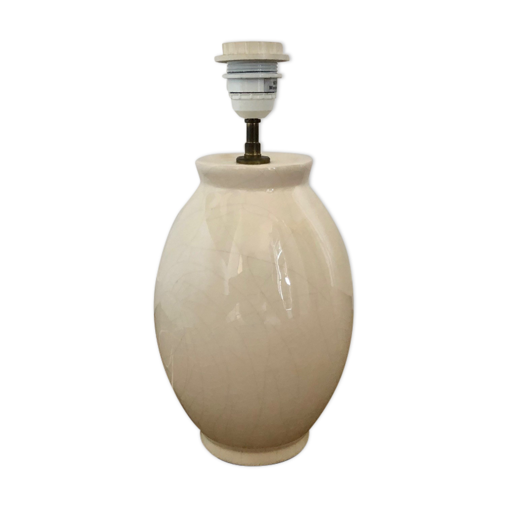Pied de lampe SALOMÉ en rotin | Blanc d'Ivoire