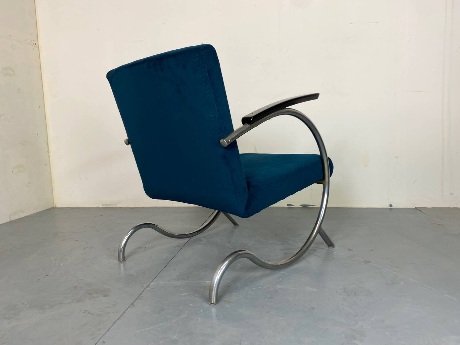 Fauteuil Bauhaus Art Déco en Acier Tubulaire par Jan Schröfer pour Ahrend De Cirkel, 1920s