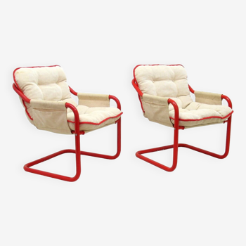 Chaises tubulaires vintage, 1970