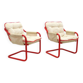 Chaises tubulaires vintage, 1970