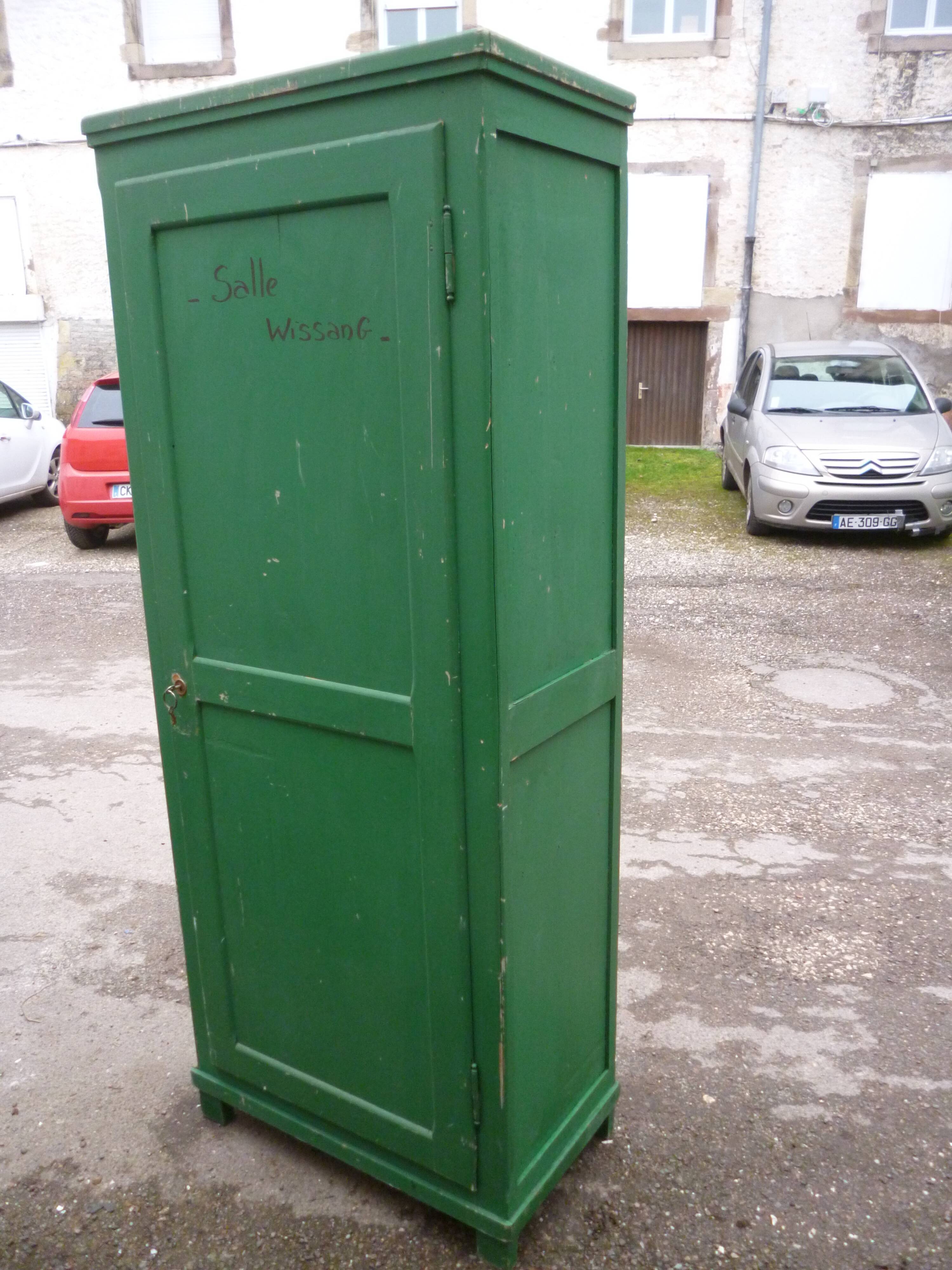 Cabinet 1 door in old fir green patina