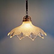 Art Deco pendant light in fluted transparent glass, 1920s-30s.