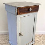 Antique Bedside Table in Weathered Grey Wood