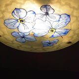 Glass ceiling light signed Aurys