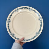 Large ironstone serving platter Longchamp model Denise vintage blue