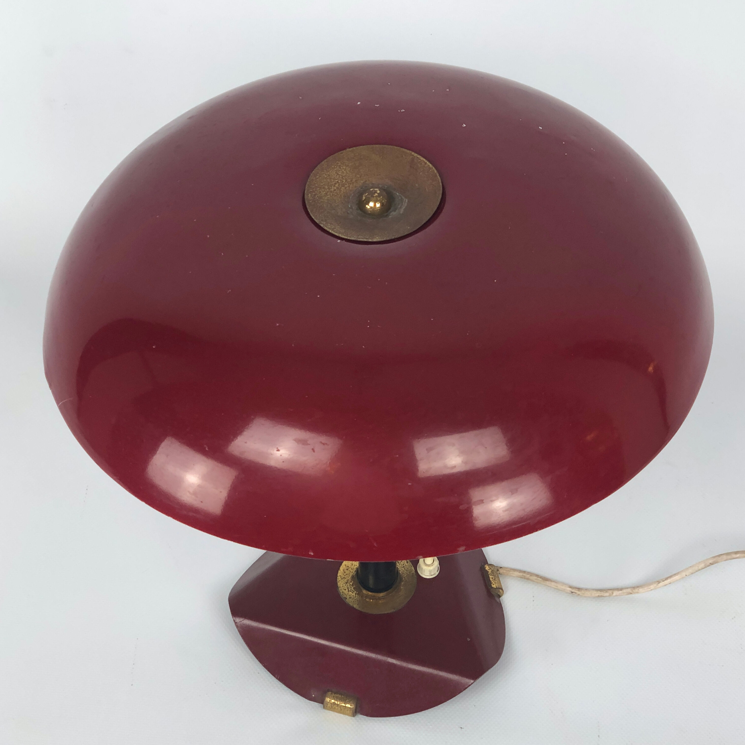 Vintage Italian brass and lacquer table lamp from 50s