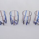 Set of four glasses, Italian design, 1970s, made in Italy