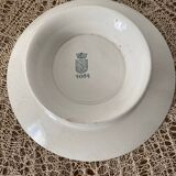 Plat piédouche en porcelaine estampillé Ets Céramique de St Amand les Eaux (Années 30)