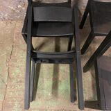 4 vintage 1960 black chairs