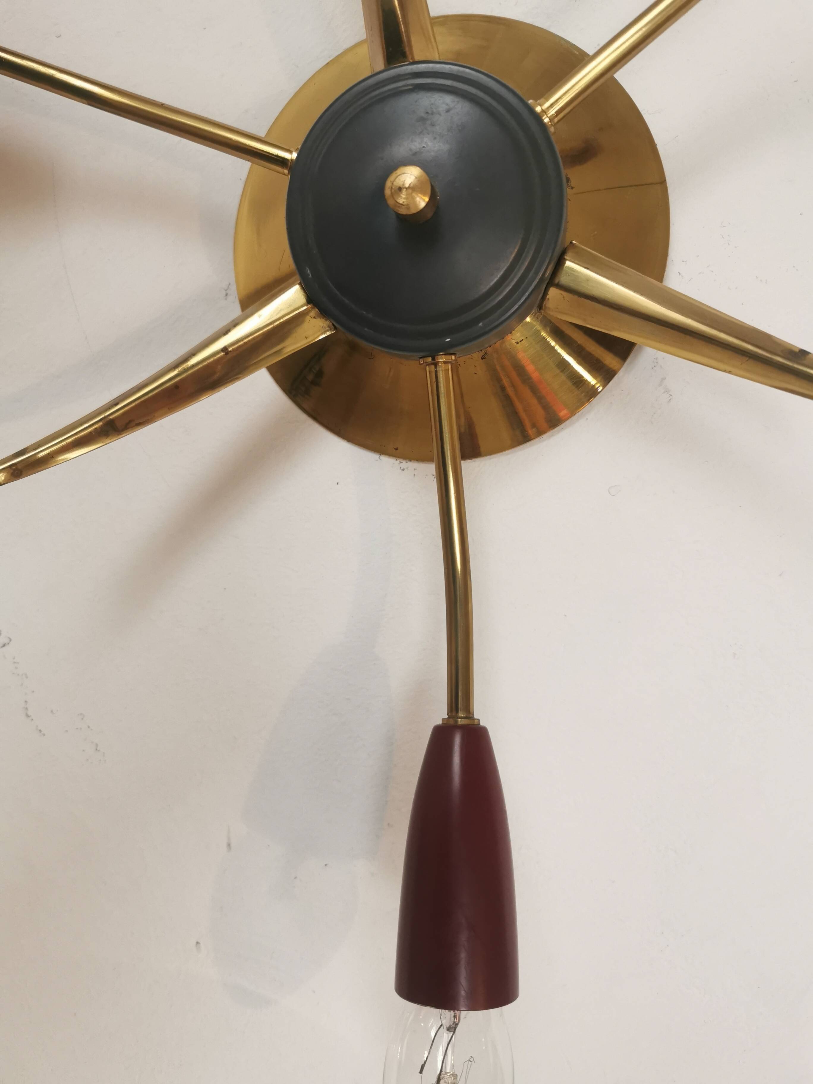 Brass Sputnik ceiling or wall light