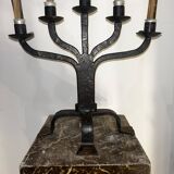 Metal candlestick, Murano glass ornament