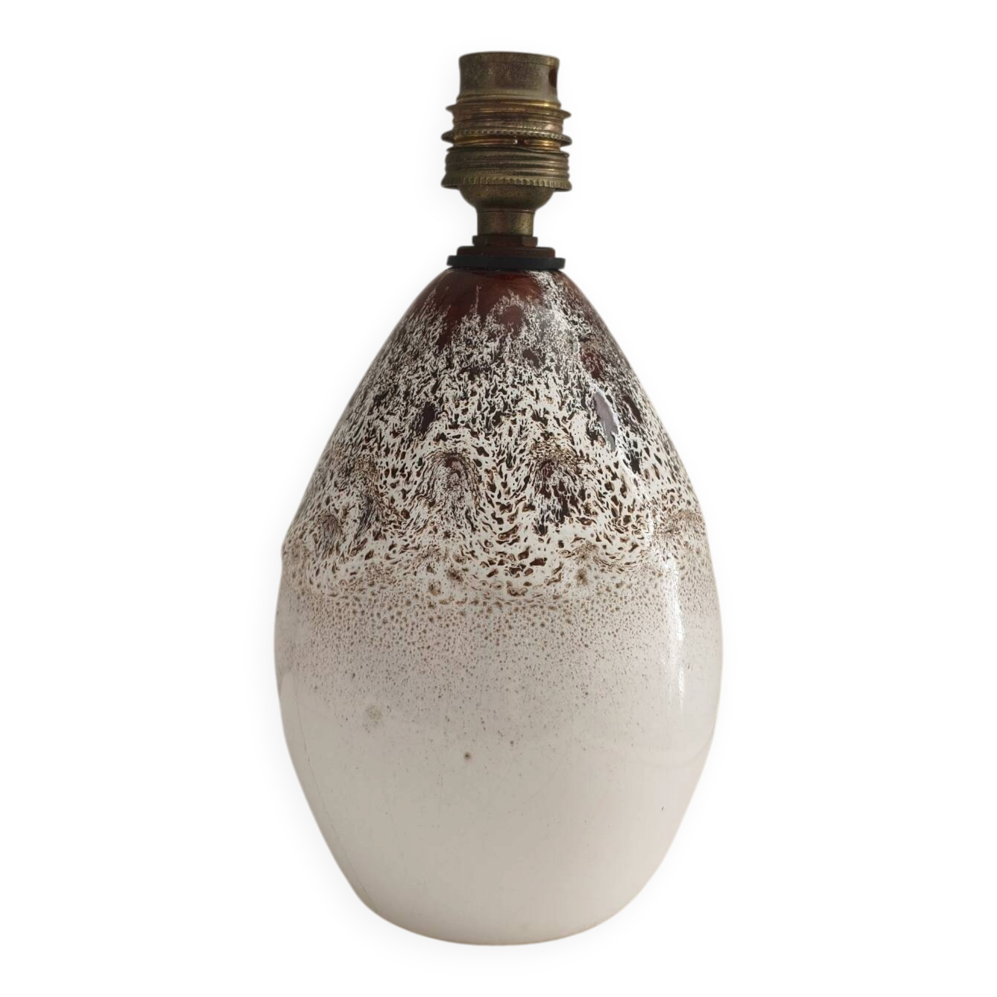 Vintage lamp base in glazed ceramic