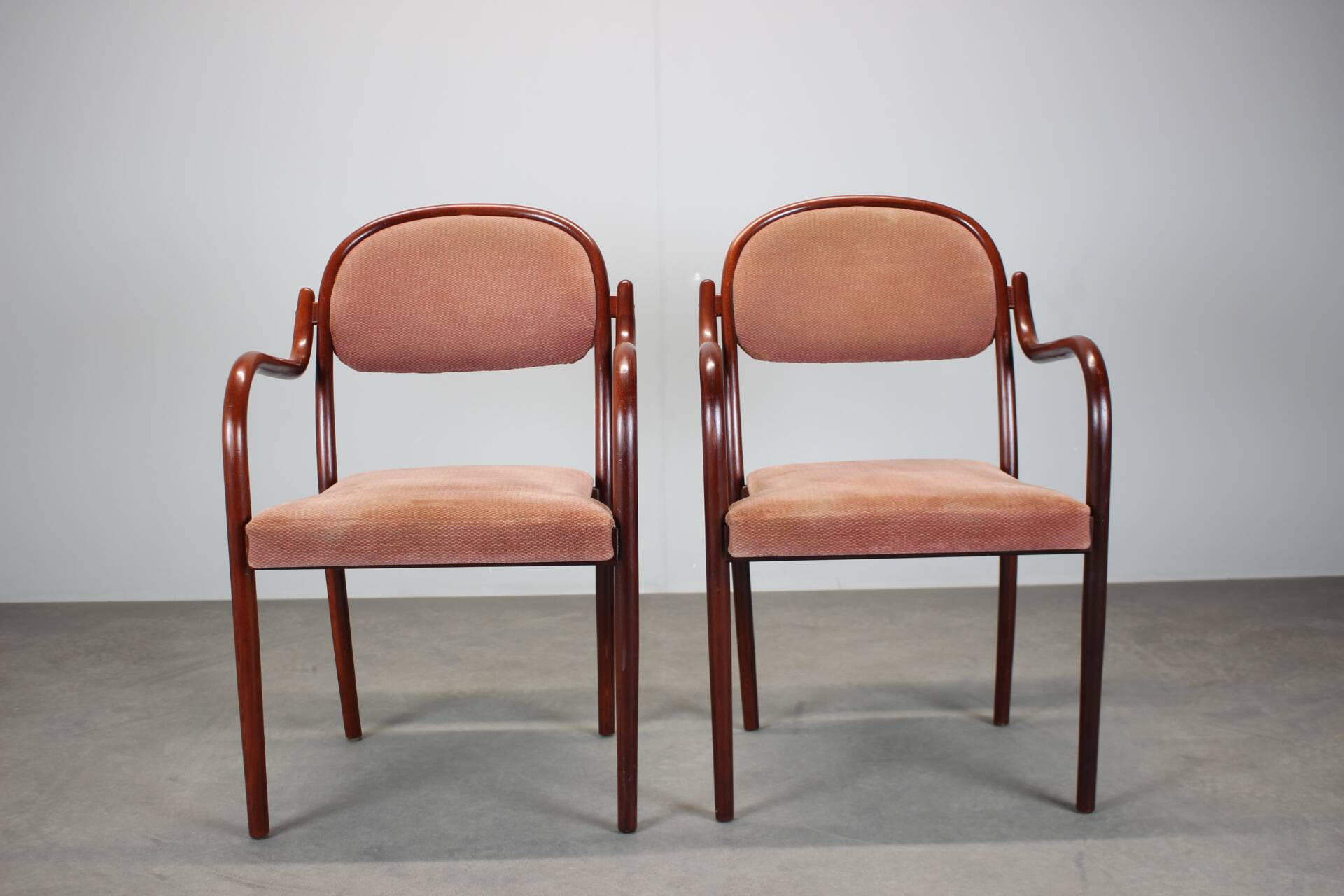 Set of six Thonet armchairs in bent wood, Vienna, Austria, 1991