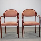 Set of six Thonet armchairs in bent wood, Vienna, Austria, 1991