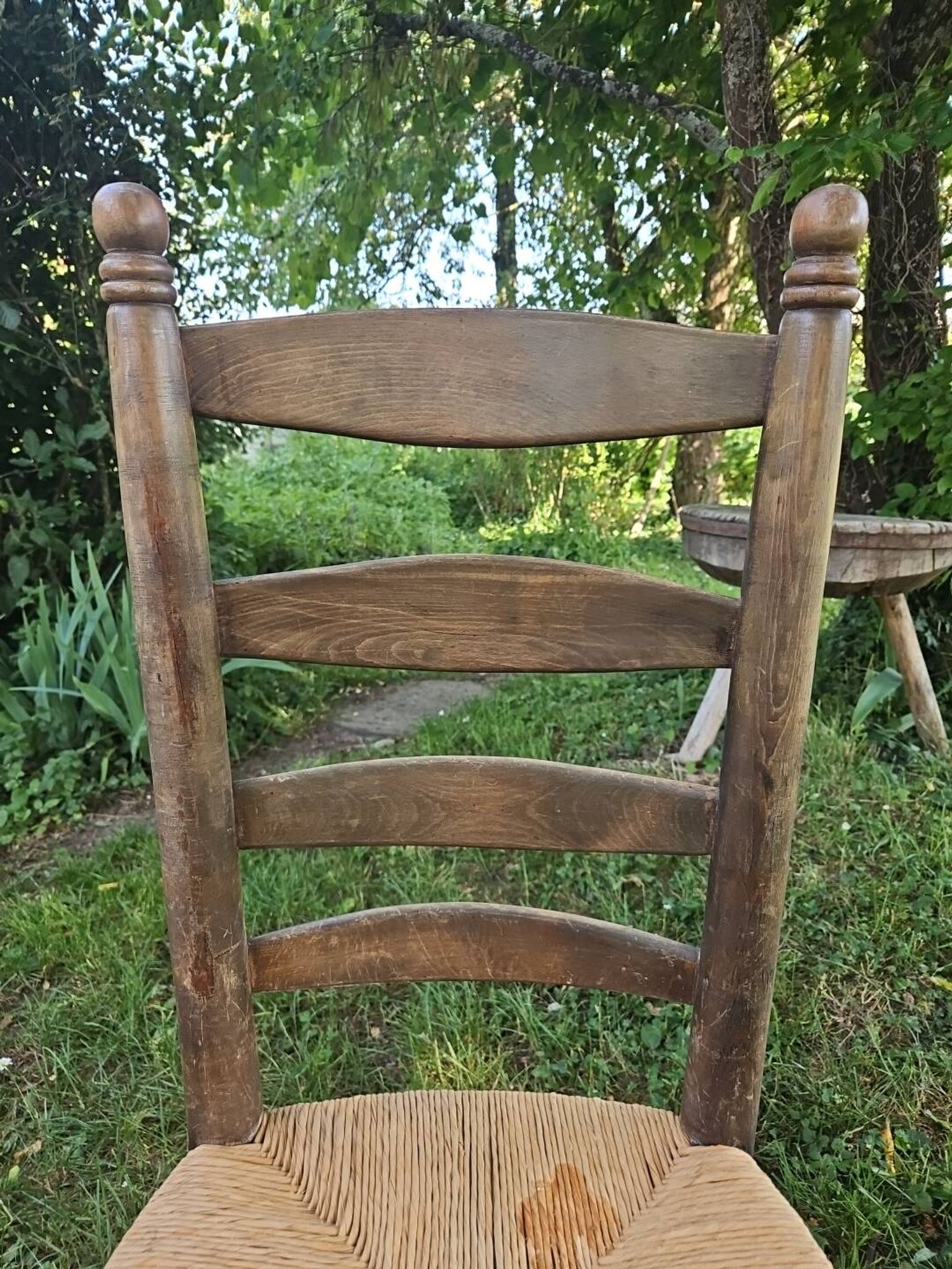 4 chaises Charles Dudouyt paillées design 40-50-60