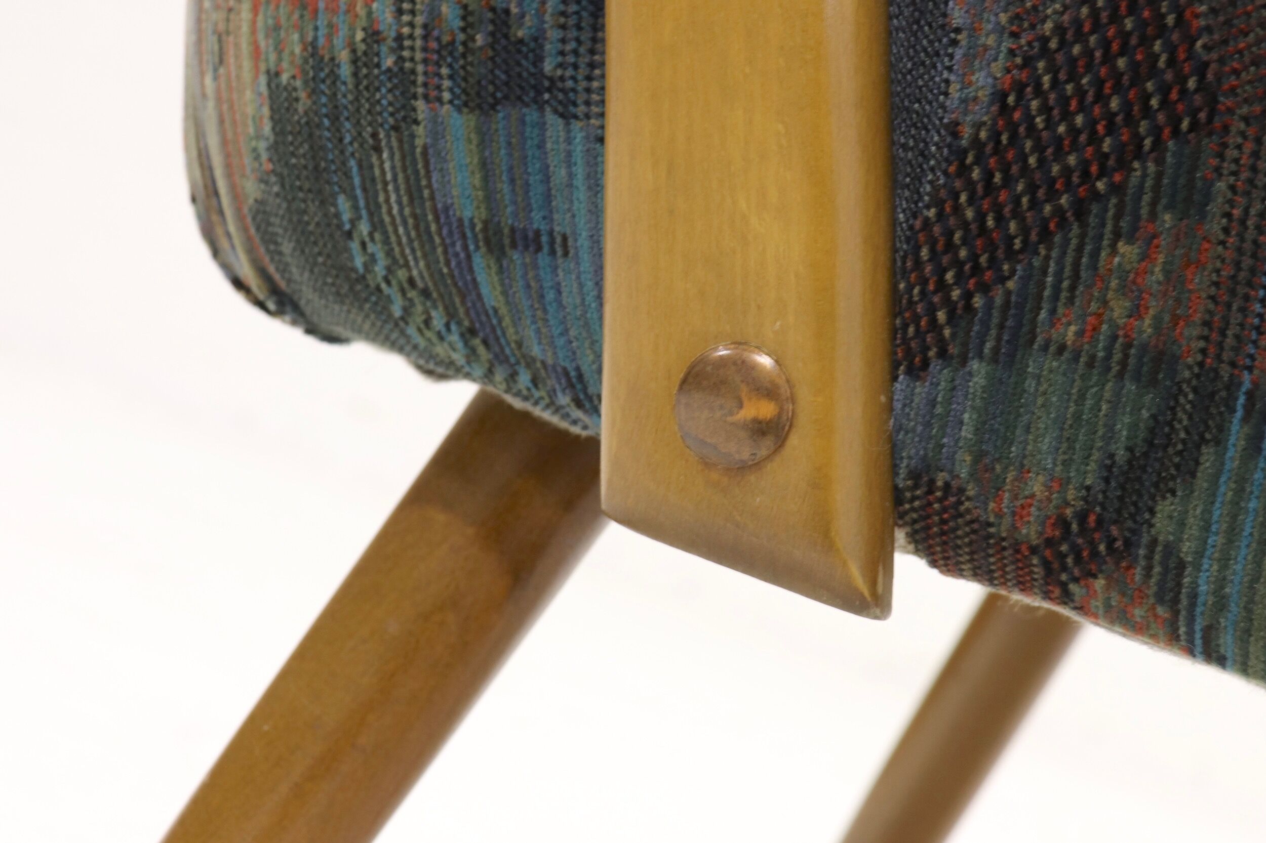 Set of 2 cocktail armchairs with floral upholstery 1950s