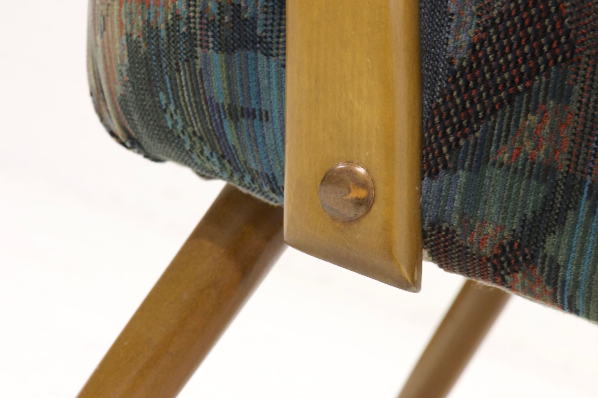Set of 2 cocktail armchairs with floral upholstery 1950s