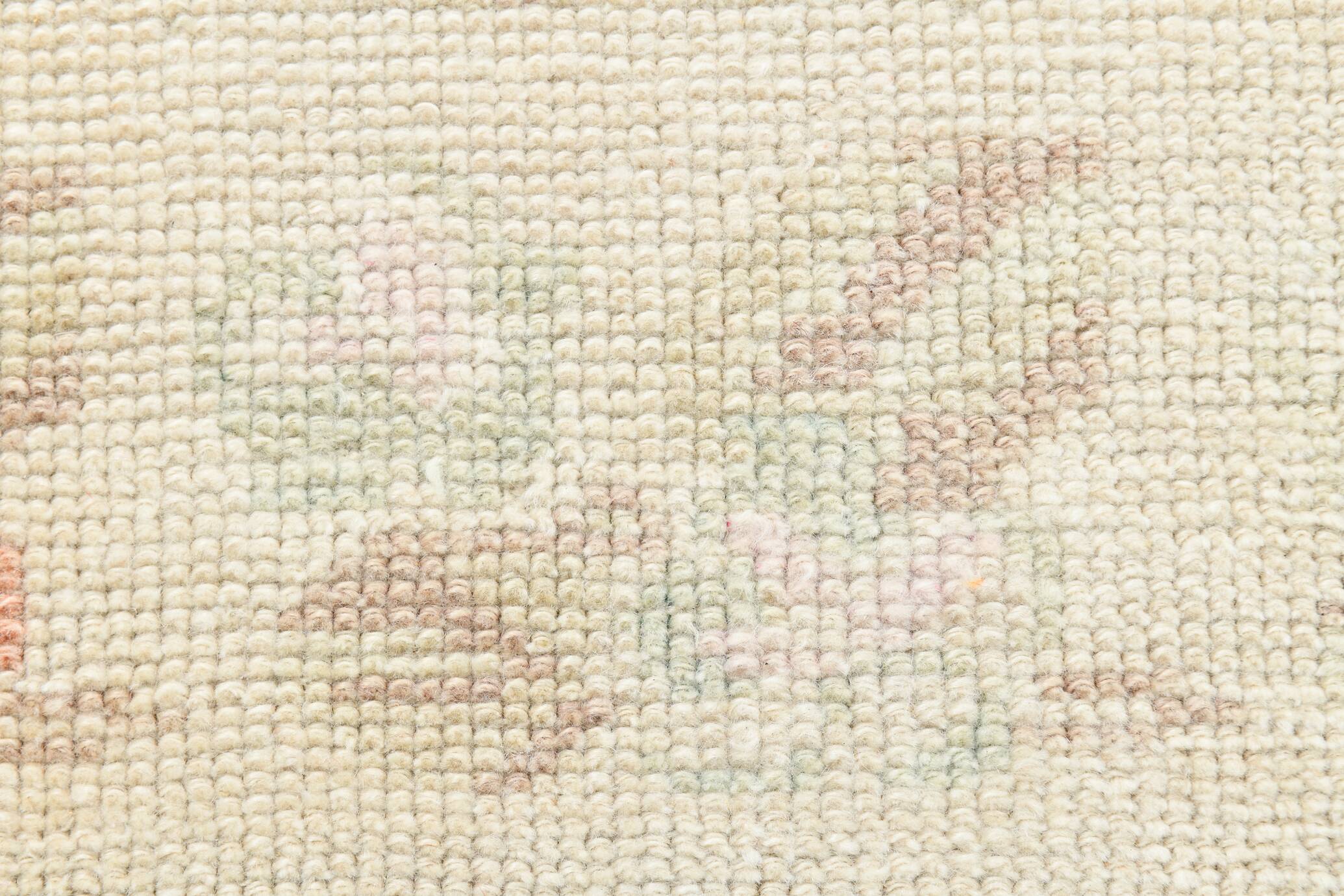 5x10 Floral Pattern Beige & Red Vintage Rug, 153x315Cm