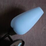 Paire d'appliques en laiton et opaline années 50-60