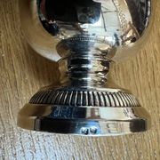 Baluster-shaped sprinkler with gadroons in silver-plated metal with 2 punches