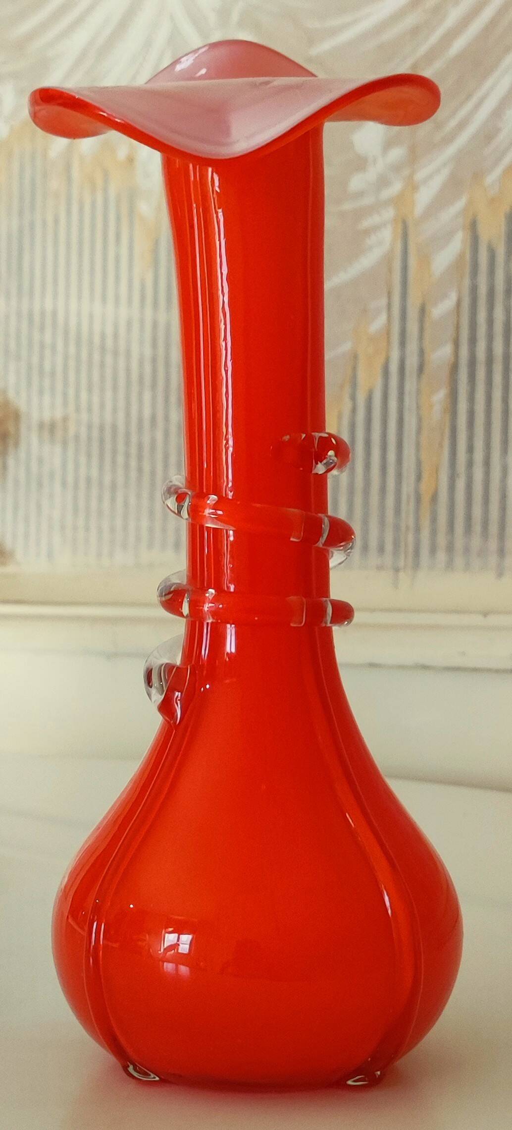 Murano blown glass “arum” soliflore vase