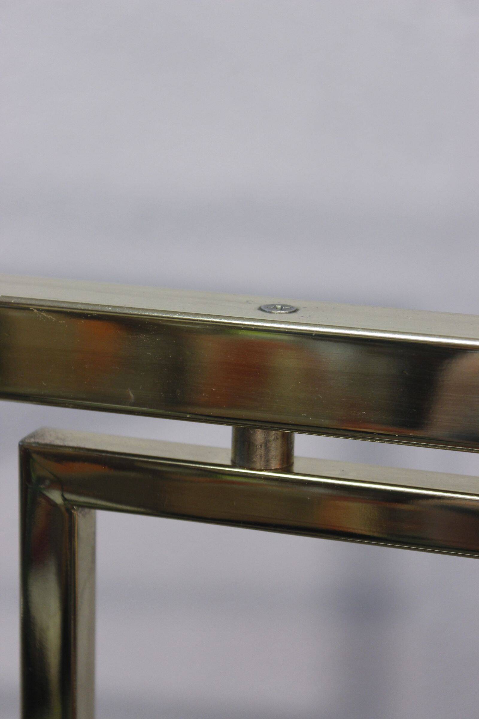 Post-modern shelf in gilded brass, Italy 1970s