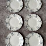 6 Longwy Ironstone Flat Plates, Lorraine Pattern