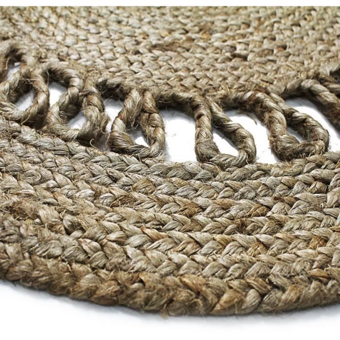 Round jute carpet wave 70 cm