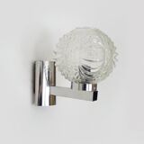 Vintage space age 60s wall light in chrome metal