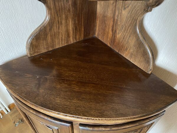 Encoignure néo louis xv chêne meuble de coin french vintage mid century alsatian alsace