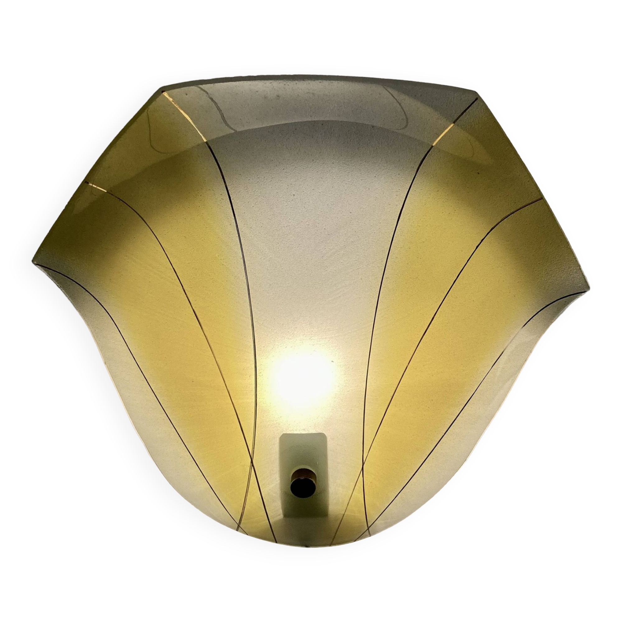Yellow glass wall lamp Scandinavian design 1950.