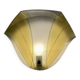 Yellow glass wall lamp Scandinavian design 1950.